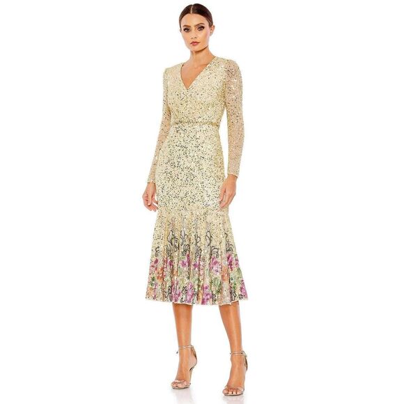 Mac Duggal 5589 - Embellished Tea Length Dress mac duggal $578.00 USD size 6